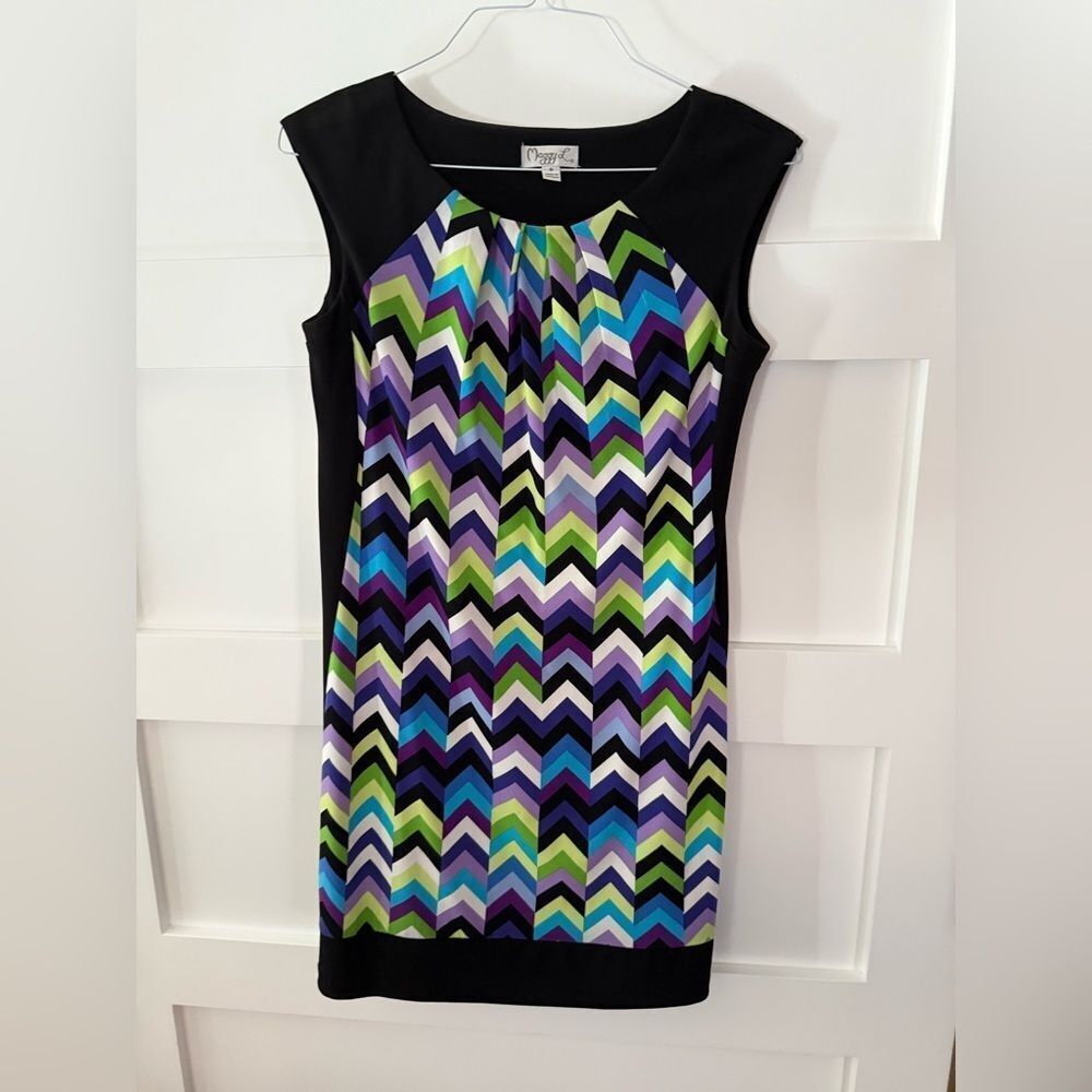 Vintage Maggy London Chevron Patterned Dress size 8